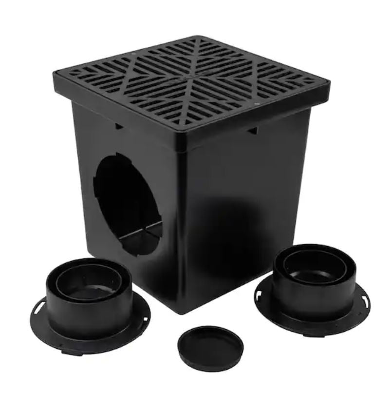 NDS 12" CATCH BASIN KIT (BLACK GRATE)