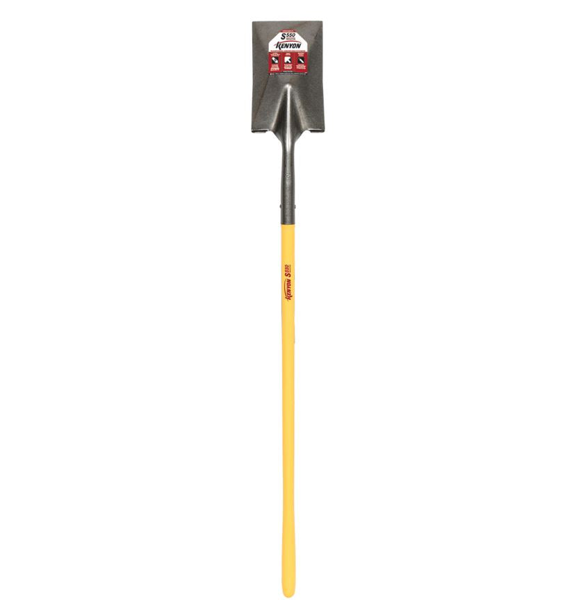 Garden Spade Shovel, 14 Gauge Forward Turned Step, 48" Polymer with Fiberglass Core Handle