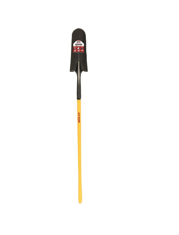 Drain Spade Shovel, 14 Gauge, 14" / Forward Turned Step, 48" Polymer with Fiberglass Core Handle