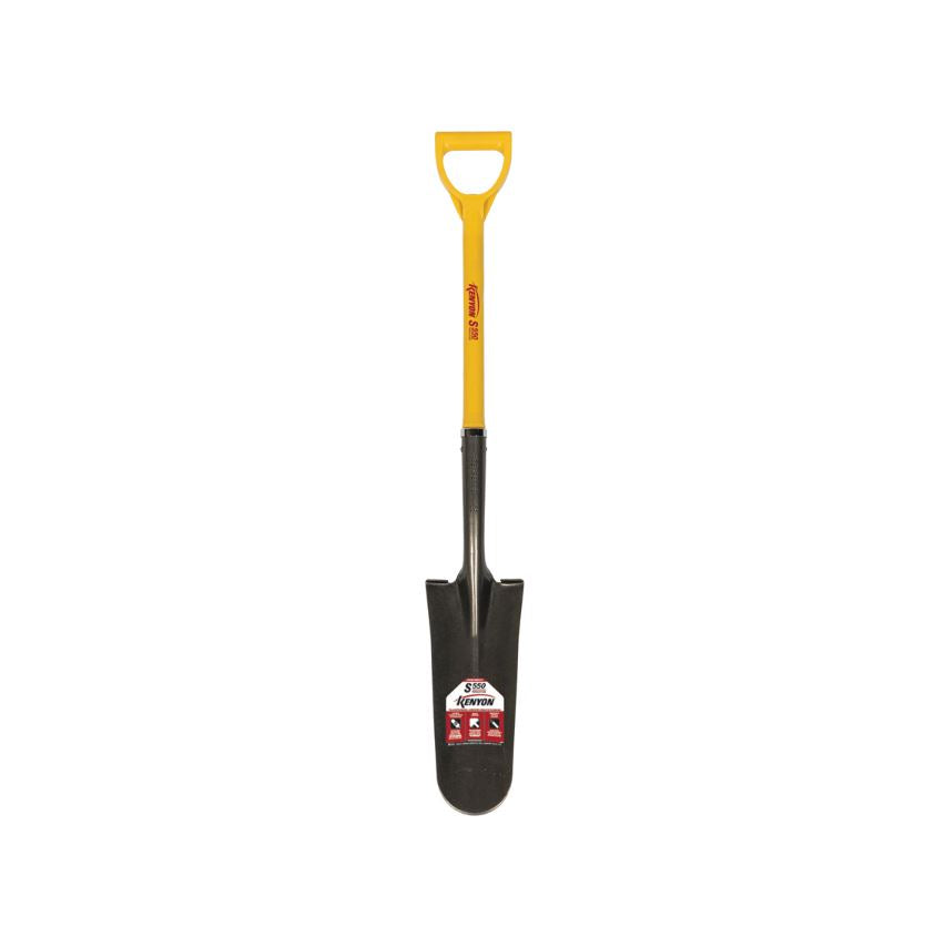 14" Open Back Drain Spade, 28" Polymer D-Grip Handle