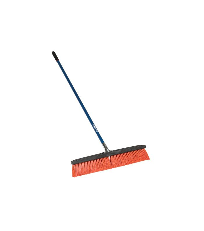 Street Broom, Rough Surfaces, 60" Blue Fiberglass Handle