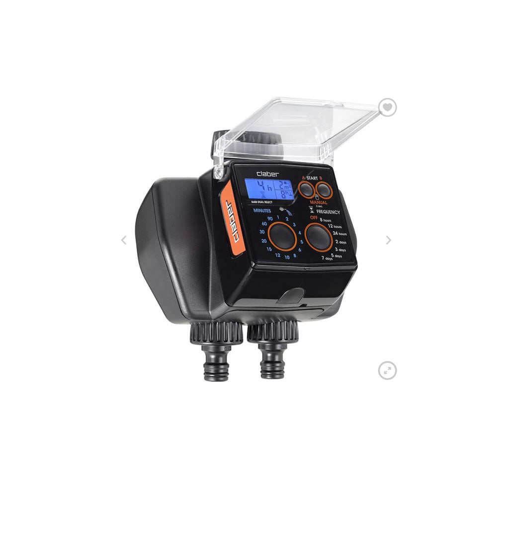 Claber 8488 Dual-Select Advanced Push-Button Digital Water Timer