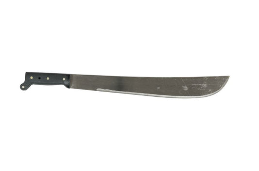 18" Machete, Cutlery Steel Blade, Black Poly Handle