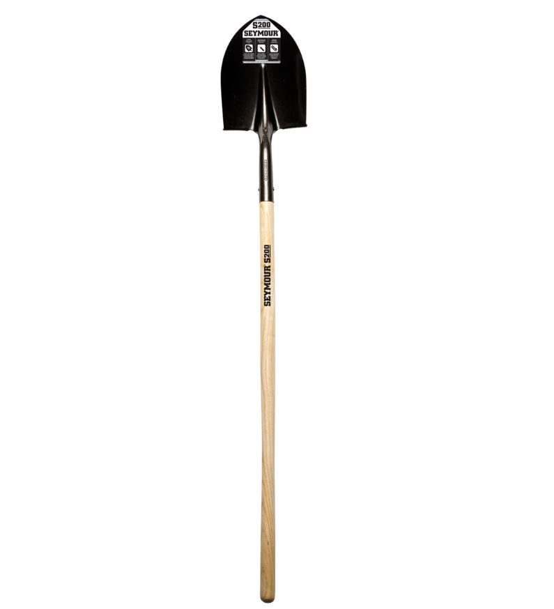 16 Ga. Round Point Shovel, 42" Hardwood Handle