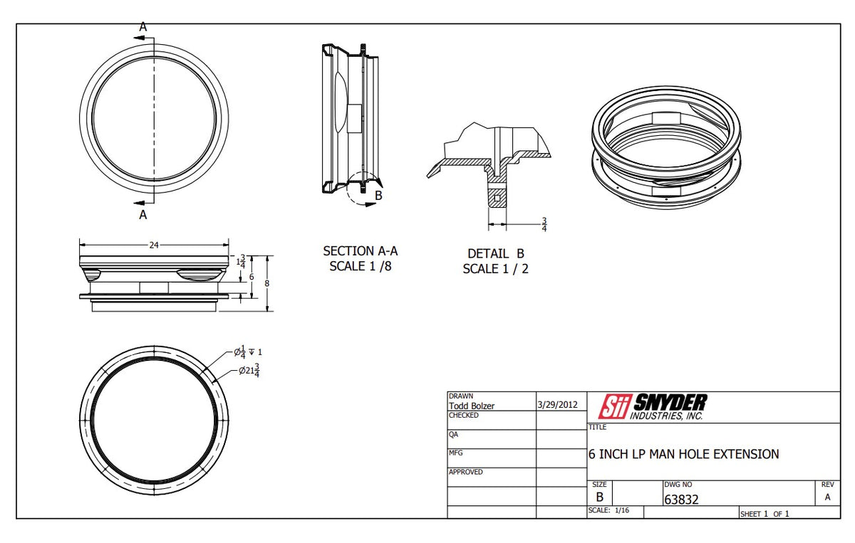 36 Id Tank Riser SNYDER TANK RISERS (NEXGEN D2) – Onsite Supply House