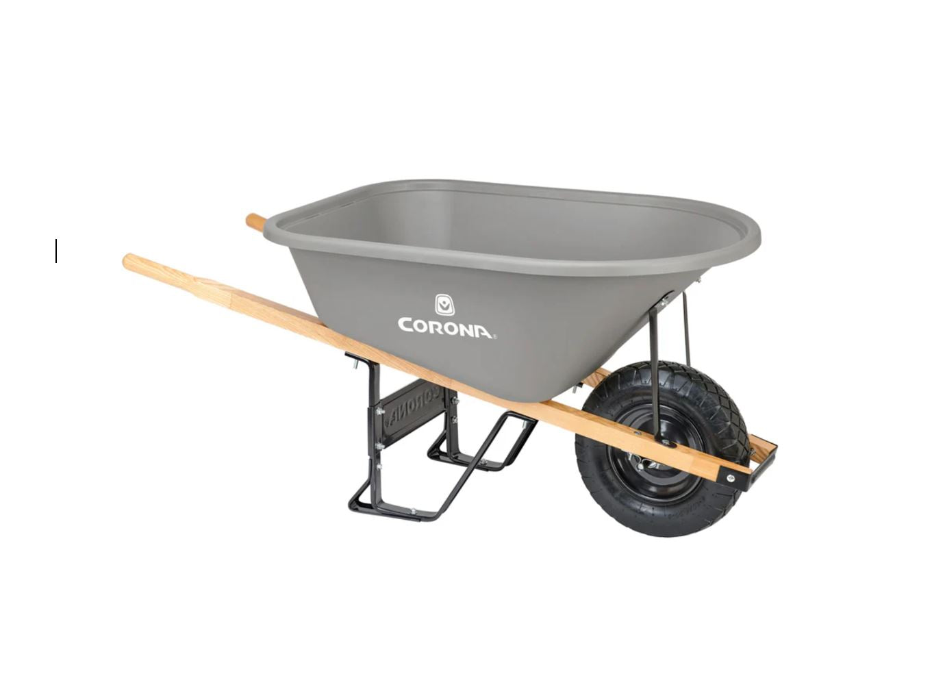 Corona 6 CU. FT. POLY WHEELBARROW, WOOD HANDLES, PNEUMATIC TIRE